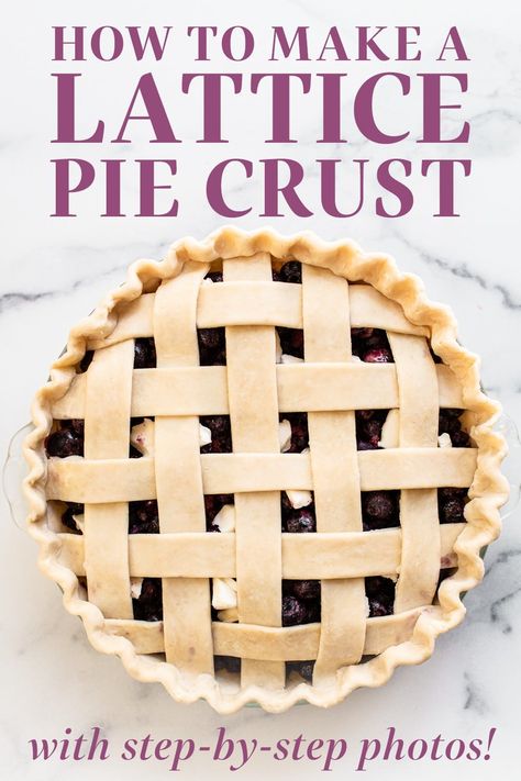 Pie Lattice How To, How To Make Pie Crust Designs, How To Lattice A Pie, Lattice Crust How To, How To Make A Lattice Pie Top, Easy Lattice Pie Crust, Pie Crust Lattice Designs, Pie Crust Shapes, Apple Pie Lattice Design