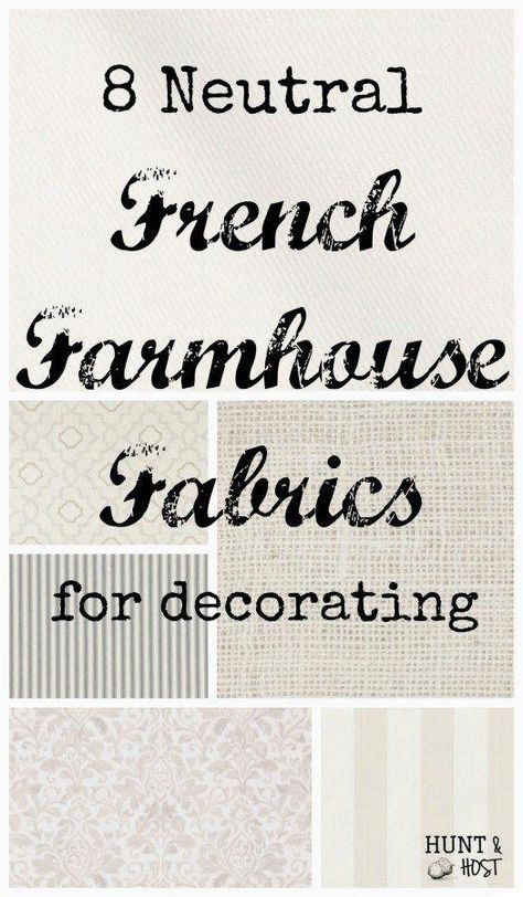 The best classic neutral French farmhouse fabrics for decorating! #FrenchCountryDecorating Farmhouse Fabrics, French Design Style, French Country Rug, French Country Bathroom, Modern French Country, French Country Bedrooms, Farmhouse Fabric, French Country Kitchens, French Country Living Room