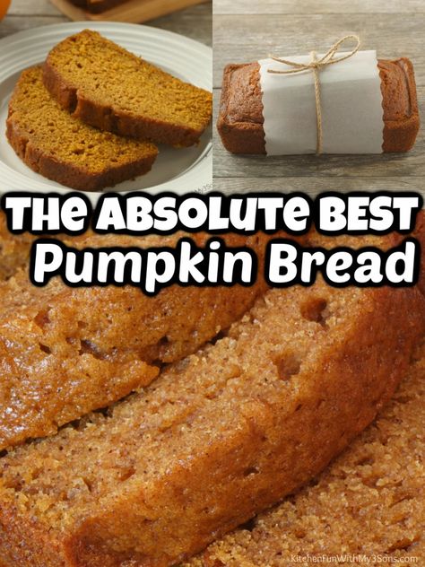 Pumpkin Bread Recipe Easy, Best Pumpkin Bread Recipe, Pumpkin Bread Easy, Moist Pumpkin Bread, Pumpkin Recipes Dessert, Pumpkin Bread Recipe, Quick Bread Recipes, Bread Recipes Sweet, Best Pumpkin