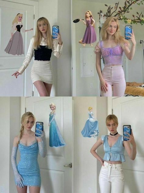 #disney #disneyprincess #modern #outfitinspo #aesthetic #aestheticoutfit Disney Princess Inspired Outfits, Mode Harajuku, Disney Bound Outfits Casual, Princess Inspired Outfits, Disney Princess Outfits, Disney Themed Outfits, Cute Disney Outfits, Disneyland Outfits, Disney Bound Outfits