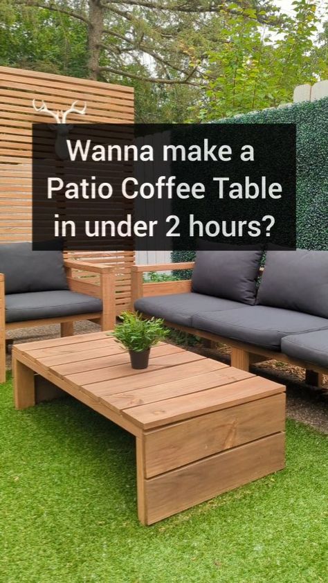 Instagram Make Coffee Table, Diy Garden Table, Diy Patio Table, Wood Bench Outdoor, Easy Patio, Made Coffee Table, Backyard Garden Diy, It's Snowing, Garden Coffee Table