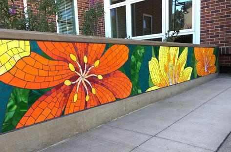 Outside Wall Art, Exterior Wall Art, Ocean Mural, Exterior Murals, Mosaic Tile Art, Mosaic Stained, Mosaic Murals, Mosaic Backsplash, Mosaic Flowers