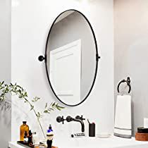 Check this out! Pivot Bathroom Mirror, Pivot Mirror, Oval Mirror Bathroom, Moon Mirror, Vanity Wall Mirror, Black Vanity, Mirror Shapes, Oval Wall Mirror, Hanging Wall Mirror