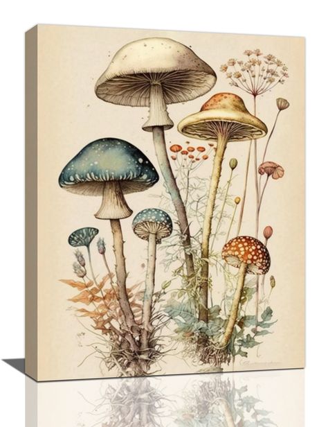 Fungi Pictures, Botanical Printables, Easy Drawing Steps, Vintage Mushroom, Mushroom Art, Poster Vintage, Botanical Wall Art, Vintage Botanical, Art Abstrait