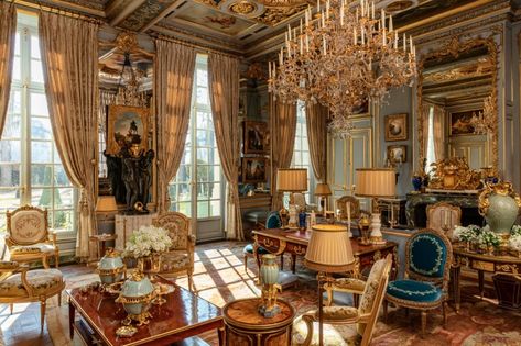 Louis Xvi Style Living Room, Louis 16 Interior Design, Louis Xvi Style Interior, Provence Chateau, Egyptian Pattern, Russian Interiors, Louis Xvi Furniture, Chateaux Interiors, Classical Interior