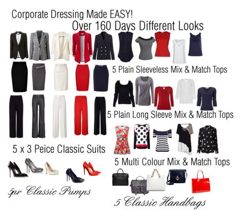 Black White Office Outfit, Suit Capsule Wardrobe Women, Red And Black Capsule Wardrobe, Black White Red Capsule Wardrobe, Red And Grey Outfits For Women, Corporate Capsule Wardrobe, Work Wear Capsule, Capsule Wardrobe Casual, Capsule Wardrobe Women