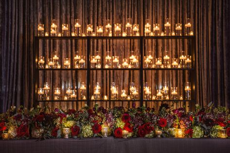 + Christa & Kevin | Piper & Muse Candle Wall Backdrop Wedding, Floating Candle Backdrop, Wedding Candle Wall, Head Table Floral Arrangement, Candle Wall Wedding, Sweetheart Table Candles, Candle Backdrop, Head Table Wedding Backdrop, Wedding Rose Gold Theme