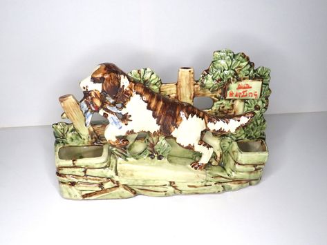 Dog Spaniel, Painted Ceramic Planter, Hunting Signs, Dog Planter, 1950s Art, Pheasant Hunting, Bird Dog, Bird Hunting, Hunting Dog