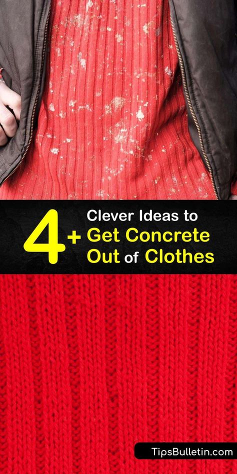 Like rust stains or an oil stain, the wet cement or concrete stain on your clothes after laying a concrete floor can be tough to wash out. Get Portland cement out of fabric using your pressure washer or a concrete cleaner like white vinegar or bleach. #remove #concrete #clothes Cement Stain, Concrete Cleaner, Construction Outfit, Best Pressure Washer, Clean Concrete, Concrete Stain, Natural Cleaning Solutions, Concrete Sealer, Stain On Clothes