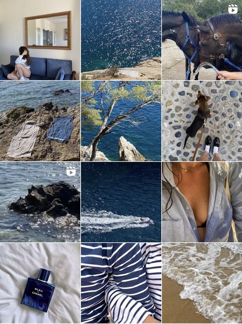 🦋💙🐟🐬🫐🌊 Instagram Collage Aesthetic, Instagram Tiles Layout, Blue Insta Aesthetic, Navy Blue Pictures Aesthetic, Mermaid Instagram Feed, Light Blue Instagram Feed, Siren Instagram Feed, Blue Green Instagram Feed, Blue And White Instagram Feed