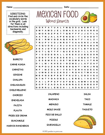 Free Fiesta Printables, Food In Spanish Worksheets, Mexican Printables Free, Spanish Word Search Free Printable, Mexico Worksheets For Kids, Mexican Activities For Kids, Spanish Coloring Pages Free Printable, Mexican Games For Kids, Mexico Activities For Kids