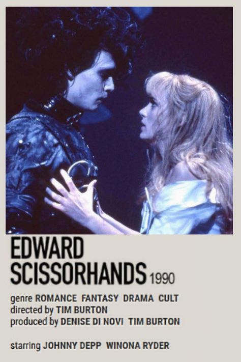 Edward Scissorhands Movie Poster, Edward Scissorhands Poster, Edward Scissorhands Movie, Emo Night, Johnny Depp And Winona, Dianne Wiest, Edward Scissorhands, Winona Ryder, Tim Burton