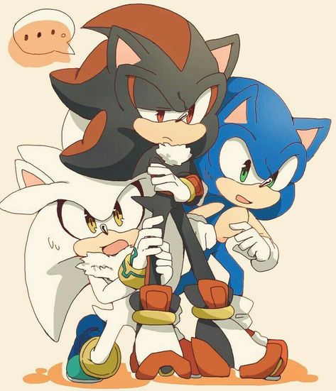 Shadow, Silver, and Sonic Sonic And Tails, Sonic The Movie, Shadow Sonic, Shadow And Amy, Sonic Mania, Sonic Heroes, Silver The Hedgehog, Sonic Funny, Sonic Fan Characters