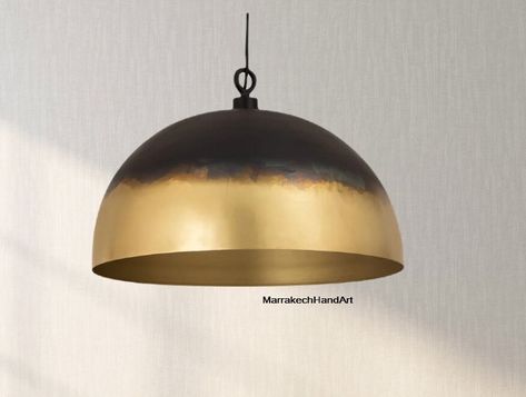 Brass Dome Pendant Lamp Brass Oxide Lamp, Brass Dome Pendant Light Moroccan Pendant Lamp-dome Brass Light-gold, Came With Bulbs AFO500 - Etsy Large Pendant Lights, Brass Dome Pendant Light, Brass Dome Pendant, Cabin Dining Room, Dome Pendant Light, Brass Light, Large Pendant Lighting, Dome Pendant Lighting, Light For Living Room