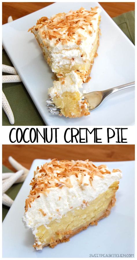 Coconut Creme Pie The Best Coconut Cream Pie, Homemade Coconut Cream Pie, Homemade Coconut Cream, Best Coconut Cream Pie, Coconut Filling, Coconut Cream Pie Recipes, Homemade Pie Crust, Cream Pie Recipes, Thanksgiving Food Desserts