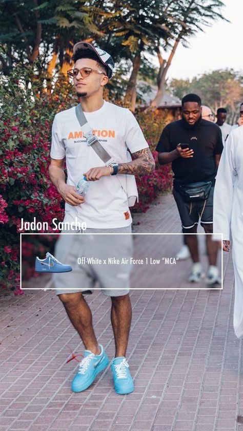 Jadon Sancho, Black Men Fashion Urban, Off White X Nike, White Air Force 1, Winter Weekend, Drip Outfit Men, Dior Sneakers, Nike Fashion Shoes, African Fashion Skirts