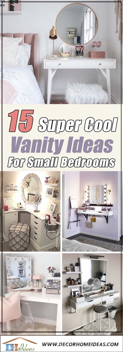 Small Vanity Space Ideas, Stand Up Vanity Ideas, Loft Vanity Area, Small Corner Vanity Ideas Bedroom, Bedside Vanity Small Spaces, Vanity Placement In Bedroom, Hair And Makeup Area In Bedroom, How To Make A Makeup Vanity, Vanity Ideas For Small Bedroom