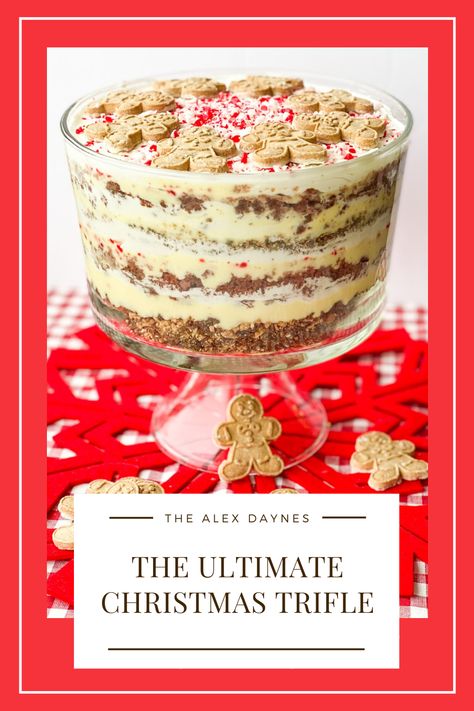 Peppermint Trifle Desserts, Ginger Bread Trifle, Eggnog Trifle Recipe, Gingerbread Eggnog Trifle, Gingerbread Trifle Christmas, Vanilla Trifle Desserts, Christmas Trifles Easy, Christmas Trifle Recipes Holidays, Xmas Trifle Recipes