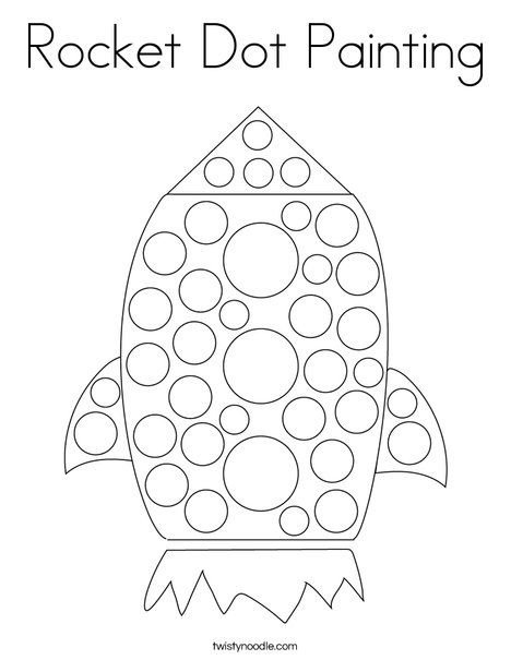 Rocket Dot Painting Coloring Page - Twisty Noodle Dot Paint Coloring Pages, Dotting Templates, Dot Coloring Pages Free Printable, Dot Painting For Kids, Teacher Crafts, Coloring Pages Nature, Twisty Noodle, Space Coloring Pages, Teacher Craft