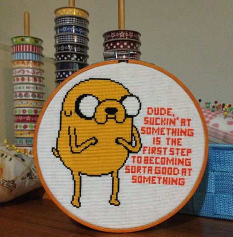 Hey, I found this really awesome Etsy listing at https://www.etsy.com/au/listing/245991420/adventure-time-jake-cross-stitch-pattern Adventure Time Jake, Quotes Adventure, Subversive Cross Stitch, Cross Stitch Ideas, Stitch Ideas, Embroidery Cross Stitch, Embroidery Cross, Embroidery Inspiration, Cross Stitch Art