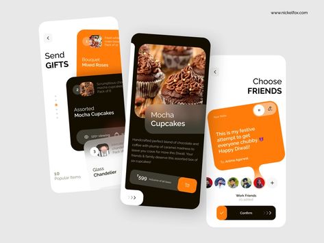 Gifting Mobile App by Vineeta Sagar for Nickelfox on Dribbble Community Ui, Mocha Cupcakes, Work Friends, New Ios, Design Jobs, Calming Colors, Mobile App Design, Festival Lights, Happy Diwali