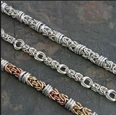 Handmade Chains, Byzantine Chainmaille, Rings Pretty, Chainmaille Jewelry Patterns, Rings Chain, Jump Ring Jewelry, Chainmaille Jewelry, Byzantine Chain, Chainmail Bracelet