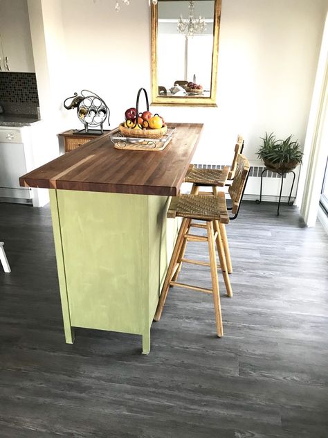 Rustic kitchen island: This is how I hacked HEMNES - IKEA Hackers Kitchen Island Hack, Hemnes Ikea, Dresser Ikea, Kitchen Island With Drawers, Country Kitchen Island, Ikea Hemnes Dresser, Hemnes Dresser, Ikea Bar, Dresser Kitchen Island