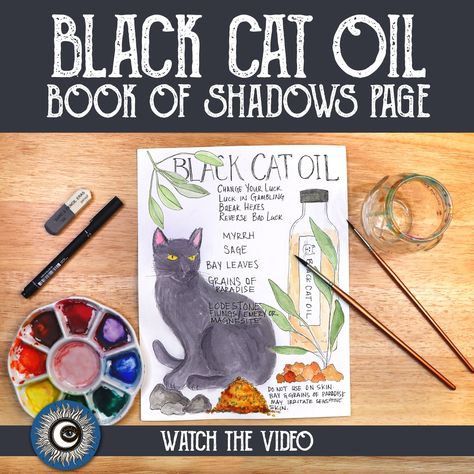 Cat Protection Spell Jar, Spells With Cat Whiskers, Black Cat Oil, Black Cat Witchcraft, Confidence Oil Witchcraft, Magick Oil, Oil Recipes, Book Of Shadows, Black Cat