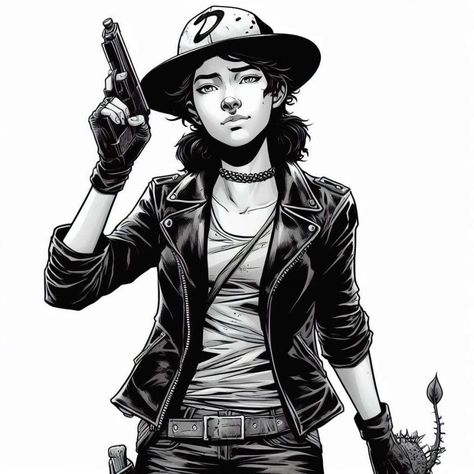 Clementine Art Twd, Clementine Pfp Twd, Twd Clementine Wallpaper, Clementine Twd Fanart, Clementine Fanart, Clementine Pfp, Twdg Pfp, The Walking Dead Lee, Twdg Fanart