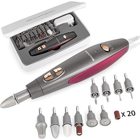 Limited-time deal: BEAUTURAL Professional Manicure and Pedicure Set Kit, Electric Nail Drill Machine, 10-Piece Attachments Plus 20 Sanding Bands, Electric Nail File Set, Hand Foot & Nail Tools [Upgraded Version] Buffing Nails, Foot Nail, Electric Nail Drill, Professional Manicure, Electric Nail File, Pedicure At Home, Pedicure Set, Drill Machine, Nail Drill Machine