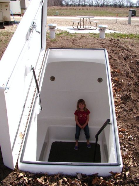 Refuge storm shelter Above Ground Tornado Shelter, Tornado Room, Above Ground Storm Shelters, Underground Storm Shelters, Tornado Safe Room, Storm Cellar, Home Shelter, Tornado Shelter, Rain Shelter