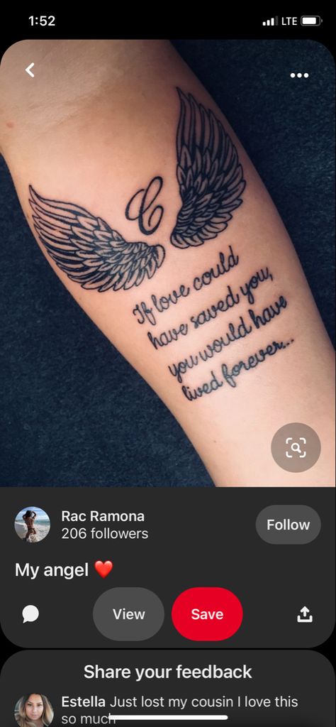 Rip Cousin Tattoo, Cousin Tattoos, Rip Tattoo, Cousin Love, Pretty Tattoos For Women, First Tattoo, Pretty Tattoos, Tattoo Idea, Body Art Tattoos