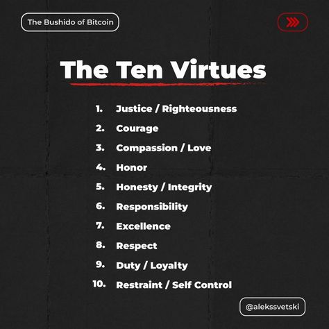 The Bushido of Bitcoin. Almost two years, six drafts, and 125,000 words later, The Bushido of Bitcoin is nearly complete. Before the book’s release (next 2 months) I will: 1. Make it available for pre-order (discounted) 2. Drip-feed snippets from the book, in the form of quotes, lessons, etymology progressions and insights, wrapped in beautiful visuals. What is The Bushido of Bitcoin? This is not another book about the history of, or justification for sound money. Neither is it concerned... Virtues Of Bushido, The Seven Virtues Of Bushido, Pre Order, Books, Quotes