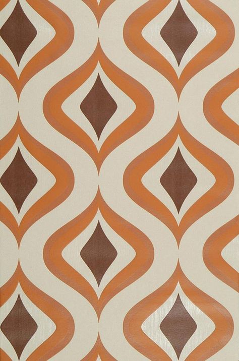 Washable Wallpaper, Wallpaper Retro, Retro Ornaments, 70s Decor, Motif Vintage, Orange Wallpaper, Wallpaper Vintage, Retro Wallpaper, Wallpaper Living Room