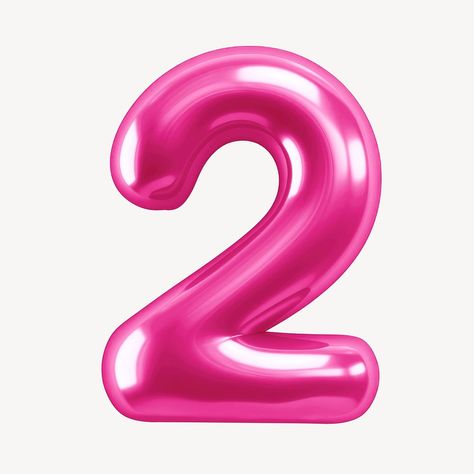 Number two pink  3D balloon illustration | free image by rawpixel.com Barbie Topper, Number 2 Cakes, Magic Font, 3d Balloon, Balloon Illustration, Pink 3d, Scrapbook Book, Portrait Photoshoot, Pink Balloons