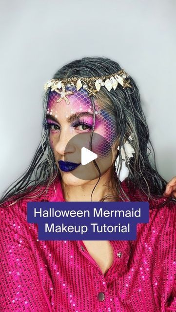 Silverstrandsofglitter on Instagram: "Repost from 2023 Halloween Mermaid Makeup Tutorial. Never had I tried the fishnet technique and am still shocked at how effective it was!🧜🏻‍♀️

#halloween #halloweenmakeup #halloweencostume #halloweenhair #halloweenideas #halloweencostumeideas #halloween2024 #mermaid #halloweenmermaid #🧜🏻‍♀️" Fishnet Makeup Mermaid, Creepy Mermaid Costume, Zombie Mermaid Makeup, Dead Mermaid Makeup, Kids Mermaid Makeup, Siren Makeup Halloween, Scary Mermaid Costume, Dark Siren Makeup, Easy Mermaid Makeup