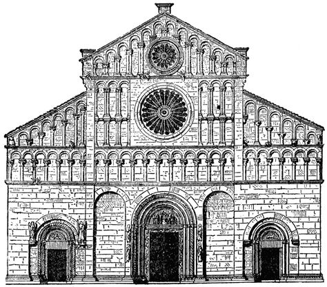 This is an example of Italian Lombard Romanesque architecture. Arch Drawing, Abandoned Prisons, Romanesque Art, Christian Graphic Design, Byzantine Architecture, Romanesque Architecture, Architecture Design Concept, Antique Illustration, Fantasy Castle