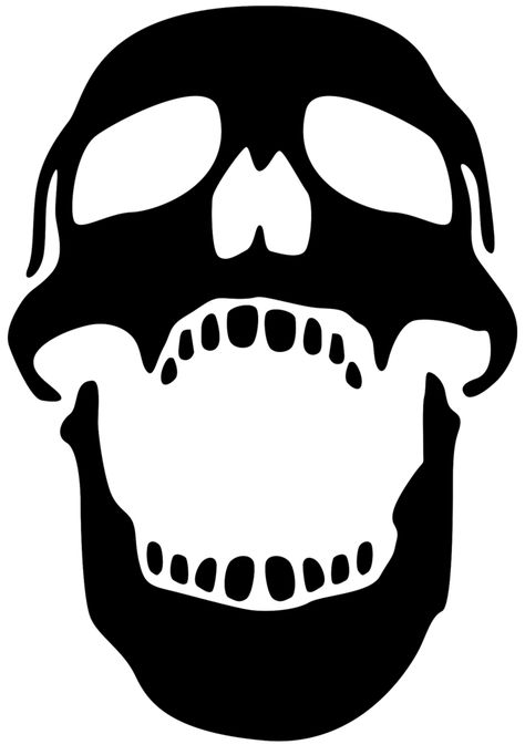 Skull Skull Open Mouth, Skull Clip Art, Tree Frog Tattoos, Skull Template, Free Printable Clip Art, Skull Silhouette, Black Boutique, Skull Icon, Skull Stencil