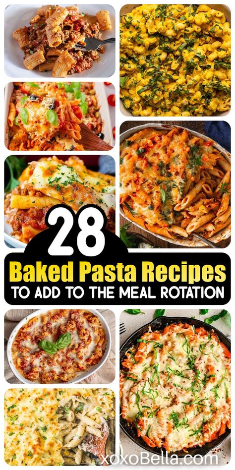 Tasty baked pasta recipes Easy Baked Pasta Dishes, Home Made Pasta Recipes Easy, Make Ahead Pasta Dishes, Baked Pasta Sauce, Pasta Dishes For A Crowd, Easy Pasta Bake Recipes, Simple Pasta Dishes, Easy Pasta Bake, Pasta Bake Recipes