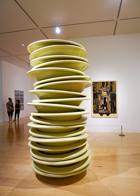 Taking a break at the Palm Springs Art Museum. Walk around this stack of plates and be as surprised as I was. Palm Springs Art, Taking A Break, The Building, The Palm, Palm Springs, Art Museum, Springs, Bowl, Tableware