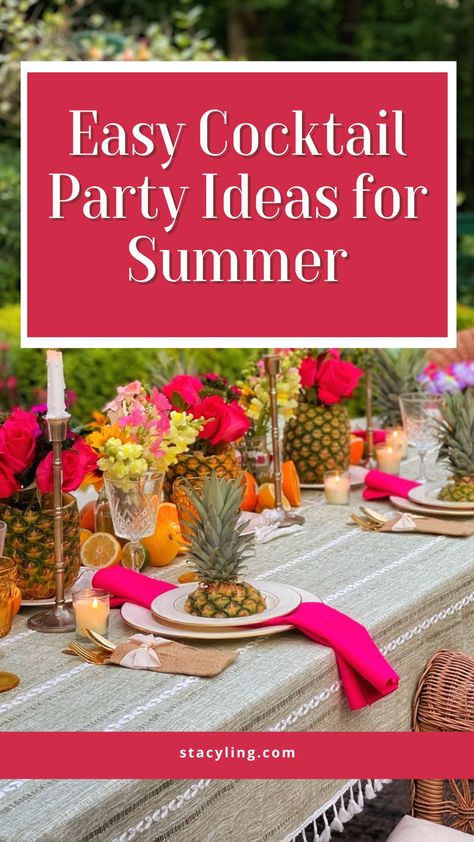 Looking for ideas to host a summer gathering for friends and family? Wait until you see these easy cocktail party ideas for summer. Plus some themed cocktail party ideas you should try. Easy Themes, Cocktail Party Ideas, Party Ideas Themes, Outdoor Cocktail Party, Summertime Cocktail, Cocktail Party Decor, Cocktail Party Themes, Coconut Shrimp Recipes, Cocktail Theme