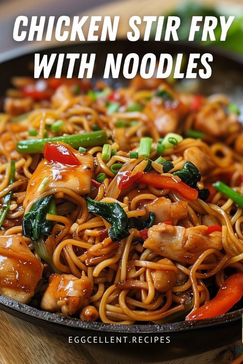 If you are looking for a mouthwatering and hearty meal, this Egg Noodles with Chicken and Vegetables recipe is just what you need. #Noodles with Chicken and Vegetables #chicken stir fry with vegetables and udon noodles #chicken noodles with vegetables #hibachi chicken and vegetables noodles #chicken stir fry with vegetables and noodles healthy #chicken stir fry with vegetables noodles #chicken noodles vegetables #chicken stir fry with vegetables and egg noodles Chicken Noodle Stir Fry With Vegetables, Healthy Chicken Stir Fry With Noodles, Chicken Stir Fry With Vegetables And Noodles, Chicken Stir Fry Rice Noodles, Asian Noodle Stir Fry Recipes, Chicken Stir Fry Noodles Recipes, Stir Fried Noodles Chicken, Asian Egg Noodle Recipes Stir Fry, Easy Chicken Stir Fry With Noodles