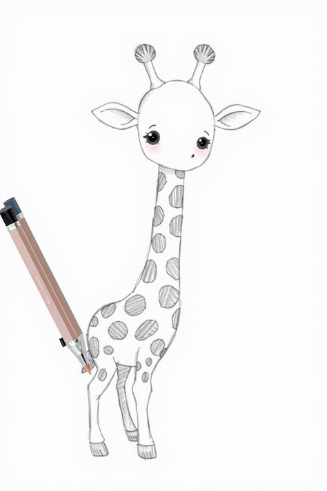 Check Out This Cute Giraffe Sketch Drawing & 12+ Other Giraffe Drawing Ideas! #drawing #drawingideas Giraffe Sketch, Jungle Drawing, Sea Turtle Drawing, Giraffe Silhouette, Giraffe Drawing, Sketch Images, Spongebob Drawings, Conservation Art, Rabbit Drawing