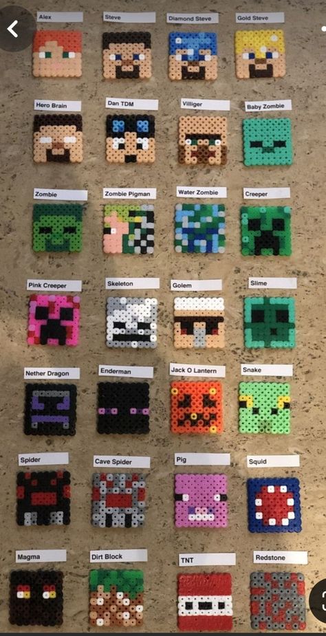 Melting Beads Minecraft, Minecraft Melty Beads Pattern, Bubble Perler Bead Pattern, Minecraft Melty Beads, Iron Beads Minecraft, Animal Hama Beads, Roblox Perler Bead Patterns, Elf On The Shelf Perler Beads, Minecraft Fuse Beads