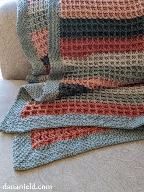 Two Row Repeat Crochet, Crochet Waffle Stitch Blanket, Waffle Stitch Blanket, Waffle Stitch Crochet, Asian Soup Recipes, Crochet Waffle Stitch, Granny Stripe, Crochet Baby Blanket Pattern, Easy Crochet Baby Blanket