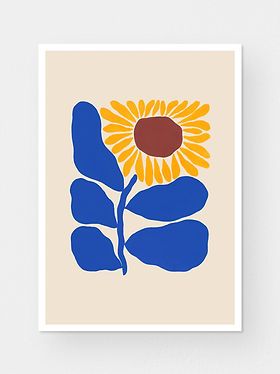 Sunflower Tufting, Sunflower Graphic Design Illustrations, Sunflower Art Ideas, Abstract Flowers Illustration, Sunflower Illustration Simple, Flower Abstract Illustration, Sunflower Illustration Art, Simple Sunflower Painting, Sunflower Drawing Simple