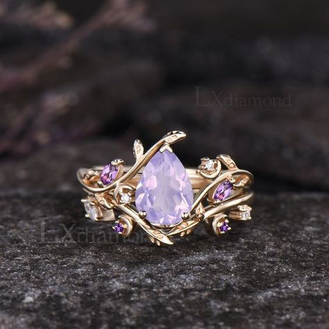 Purple wedding rings