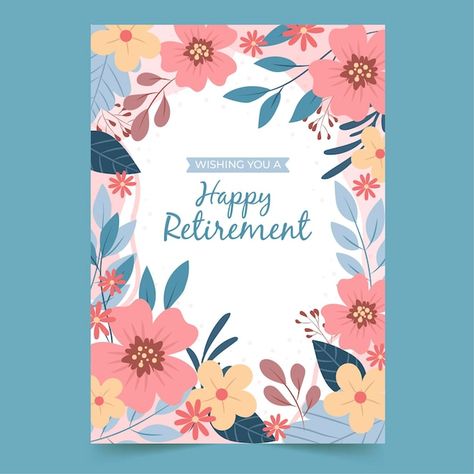 Retirement Greetings, Happy Retirement, Greeting Card Template, Character Illustration, Card Template, Graphic Resources, Greeting Card, Website Design, Vector Free