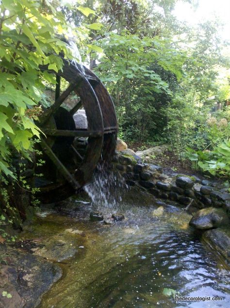 waterwheel Garden Water Wheel, Diy Water Well, Waterwheel House, Castle Life, White Cabin, Water Wheels, Lookout Mountain, Dream Life House, Well Water