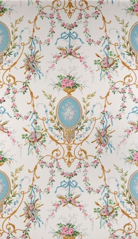 Molduras Vintage, Antique Wallpaper, Victorian Wallpaper, Vintage Wallpaper, Rococo, Vintage Paper, 그림 그리기, Belle Photo, Floral Wallpaper